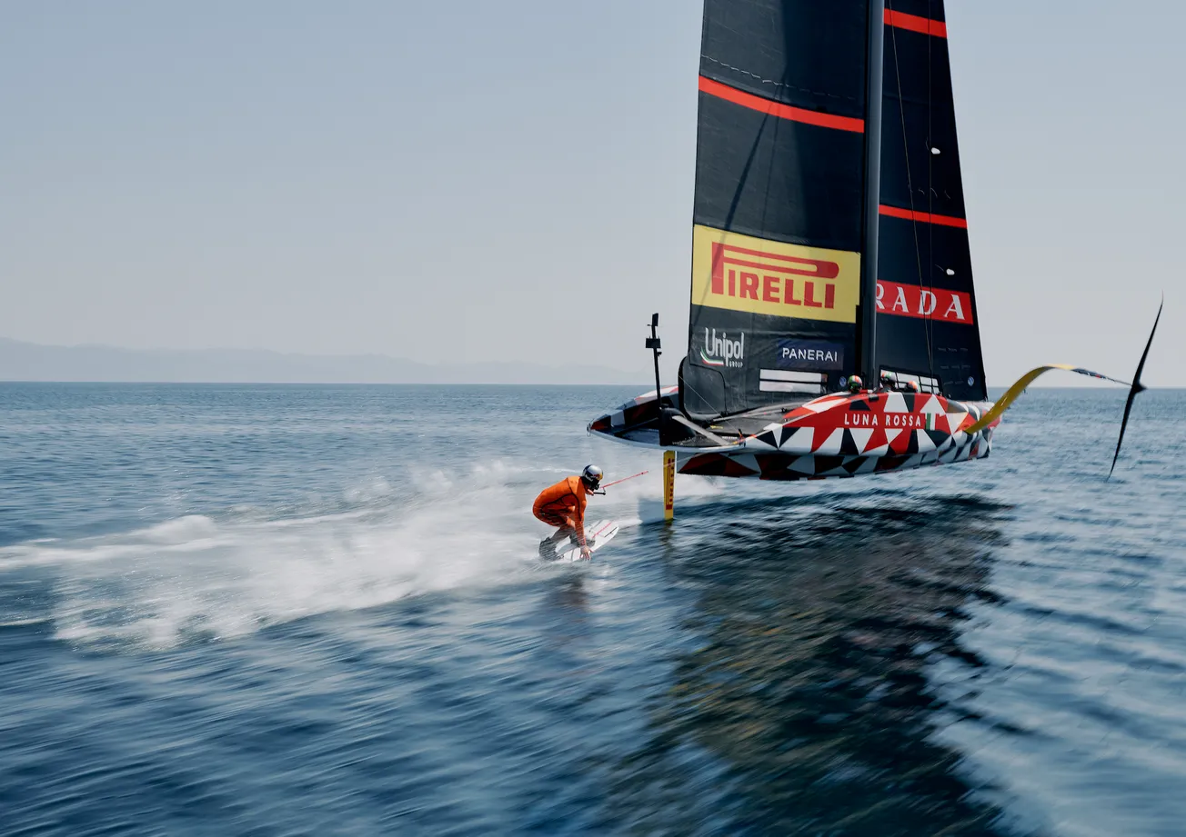Extreme wakeboarder Nikolas Plytas hitches a ride with Luna Rossa Prada Pirelli Team