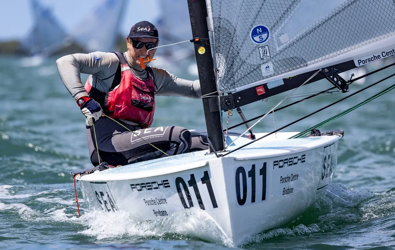 Australian Brendan Casey sets the pace on opening day of Finn World Masters